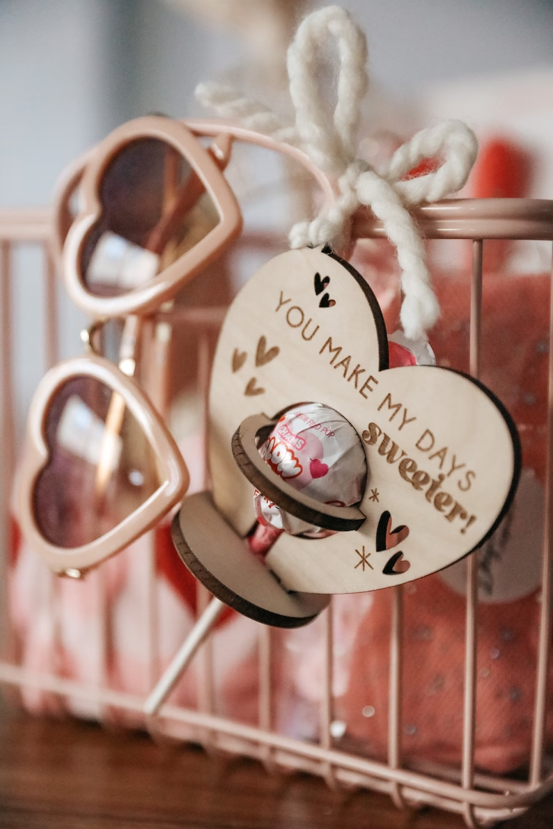 Wooden Lollipop Holder Valentine's Day Gift Classroom Gift Idea