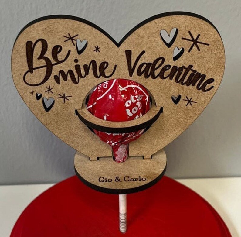 Wooden Lollipop Holder Valentine's Day Gift Classroom Gift Idea