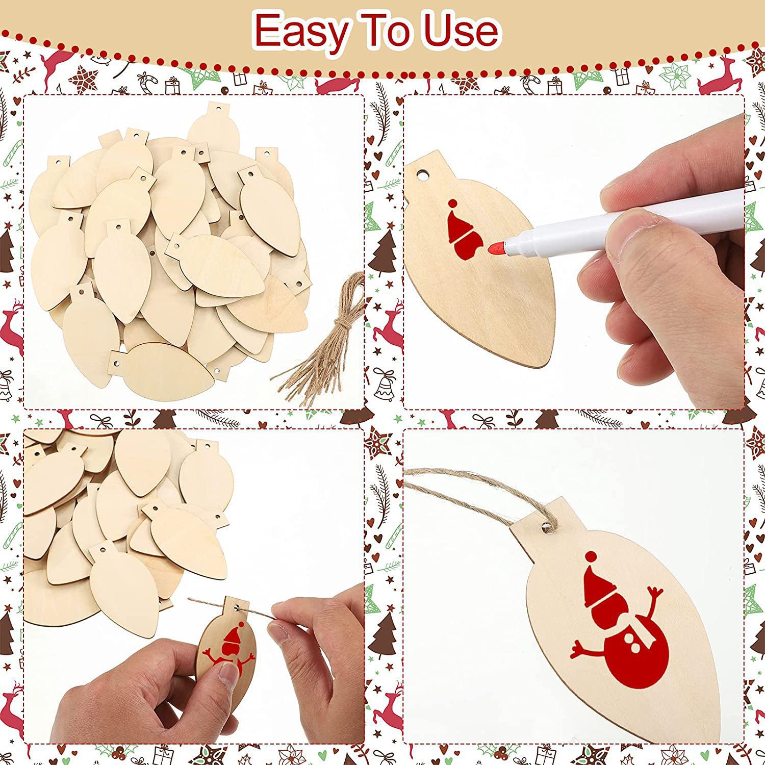 Blank Irregular Wood Chips DIY Crafts Home Decor