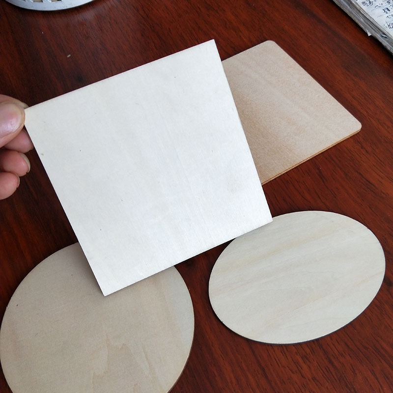 Wooden Square for Woodcraft, Pyrography and Coasters DIY Crafts and Home Decor Painting chip