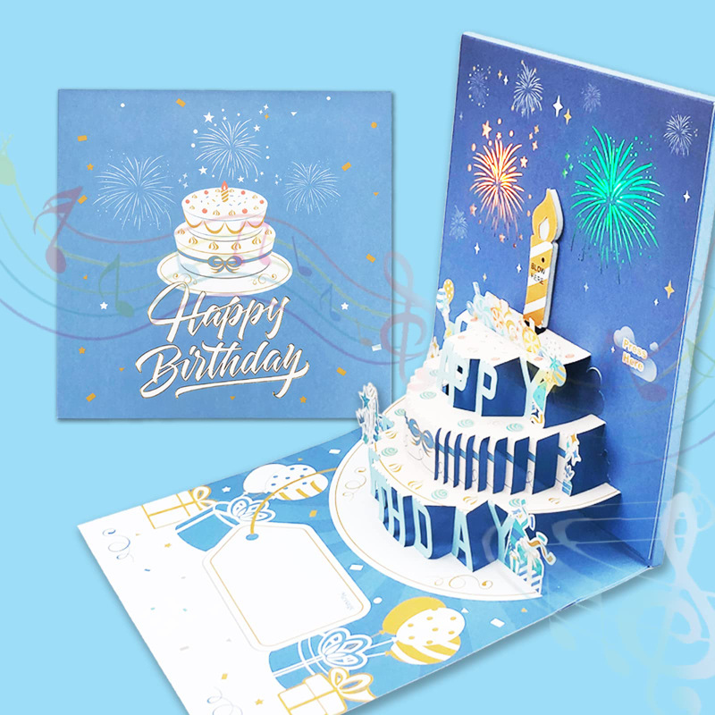 Music 3D Pop Up Gift Card Happy Birthday Handmade Greeting Card