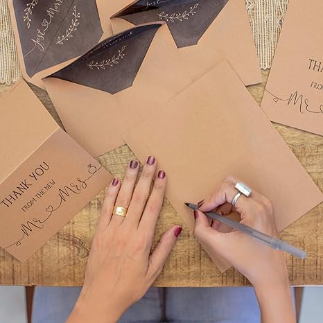 Thank You Cards Brown Kraft Paper Greeting Note Card With Envelopes