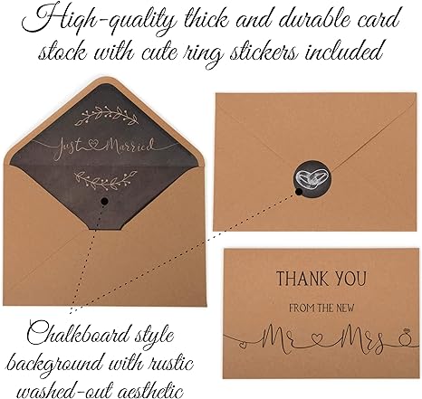 Thank You Cards Brown Kraft Paper Greeting Note Card With Envelopes