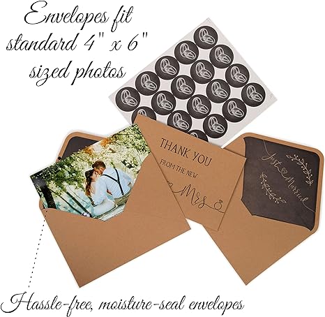 Thank You Cards Brown Kraft Paper Greeting Note Card With Envelopes