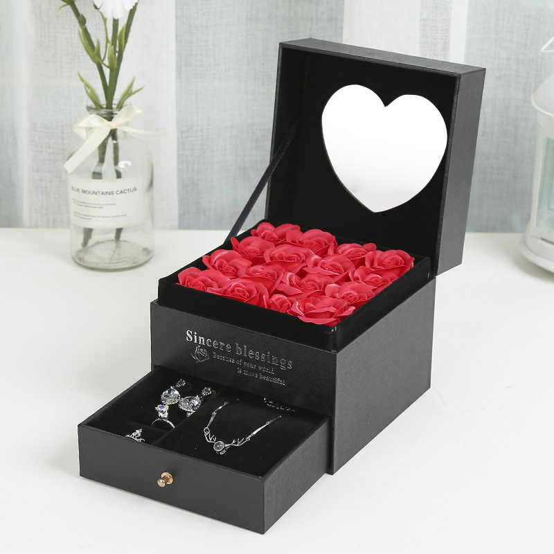 Ring Box Jewelry Storage Wooden Box Valentine's Day Gift Engraved Name Box