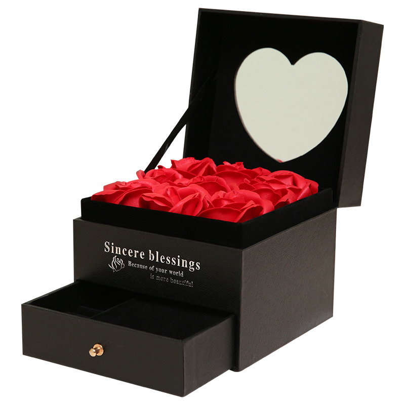 Ring Box Jewelry Storage Wooden Box Valentine's Day Gift Engraved Name Box