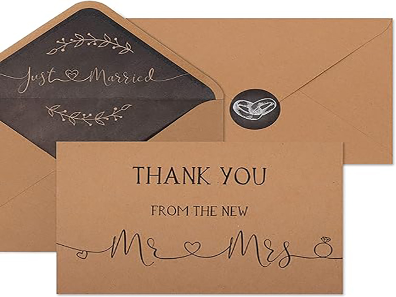Thank You Cards Brown Kraft Paper Greeting Note Card With Envelopes