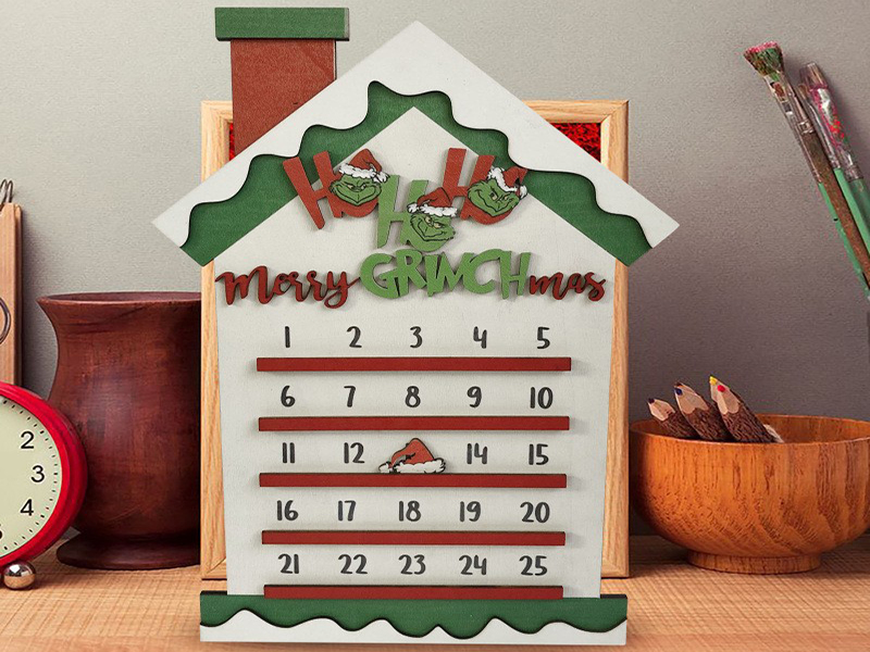Ainutlaatuinen maalaismainen taide Käsityöt Lahjat Pöytäkone Puinen Perpetual Calendar Kodinsisustus Kalenteri Pöytäsisustus