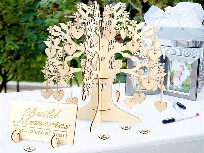 Customized Wooden Sign Laser Cutting Wooden Name Tag Couple Gift