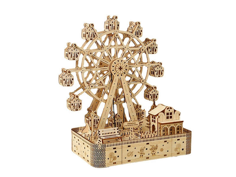 Assemble Ferris Wheel Model Kids Wood Science Diy Toy