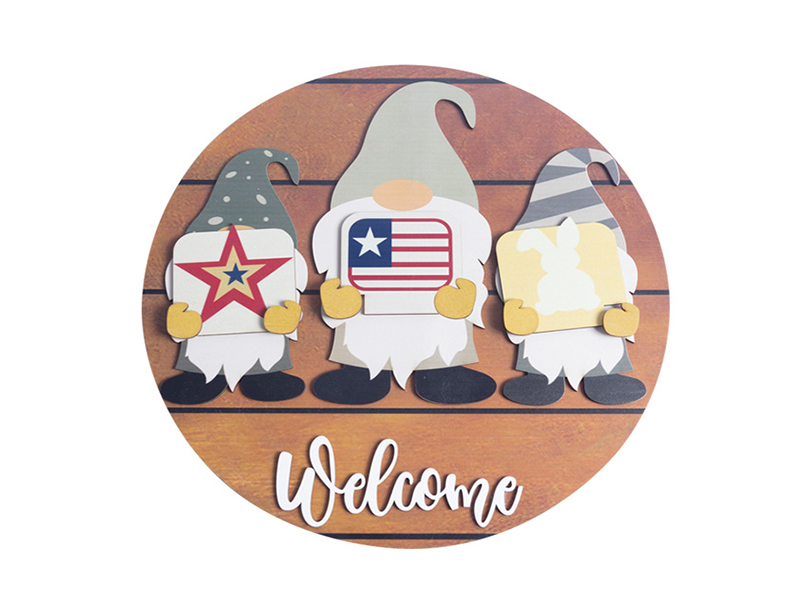 Hanging for Farmhouse porch Door Decoration Sattiyrch Welcome Sign for Front Door Round Wood Sign