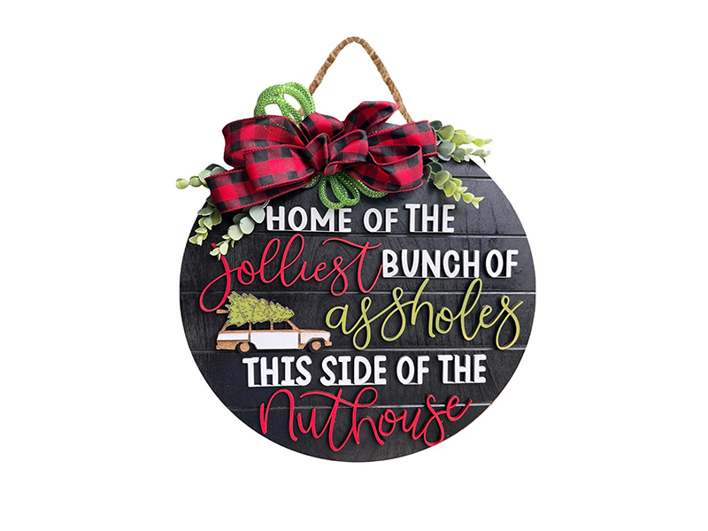 Welcome Front door decoration wall Hanging Signs Holiday new Year Christmas Decoration