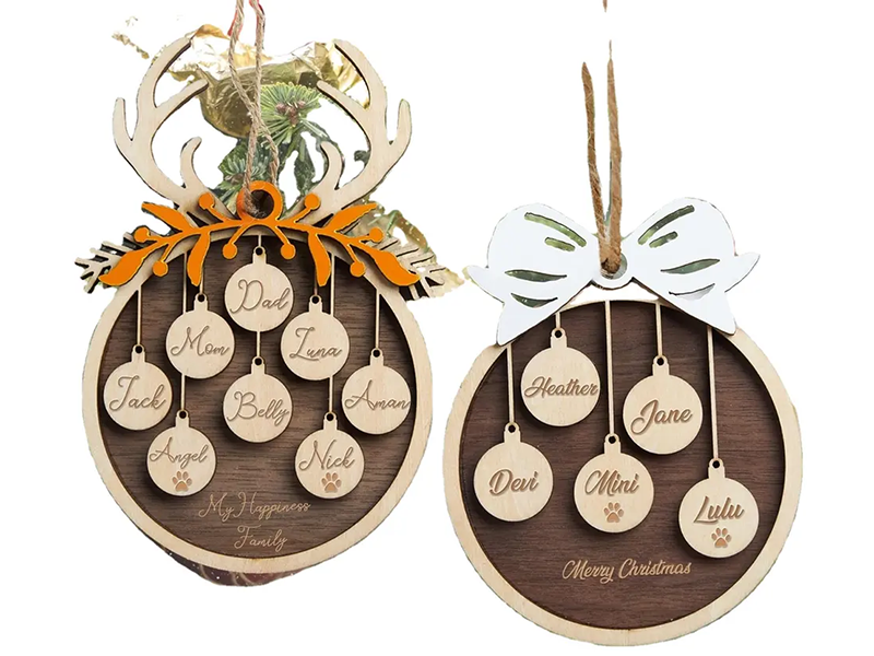 Wood Carving Christmas Tree Decoration Wooden Crafts