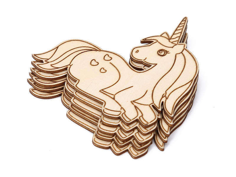 Wooden Christmas Gifts Interior Decoration Unicorn Wooden Pendant DIY Christmas Accessories Hanging Ornaments