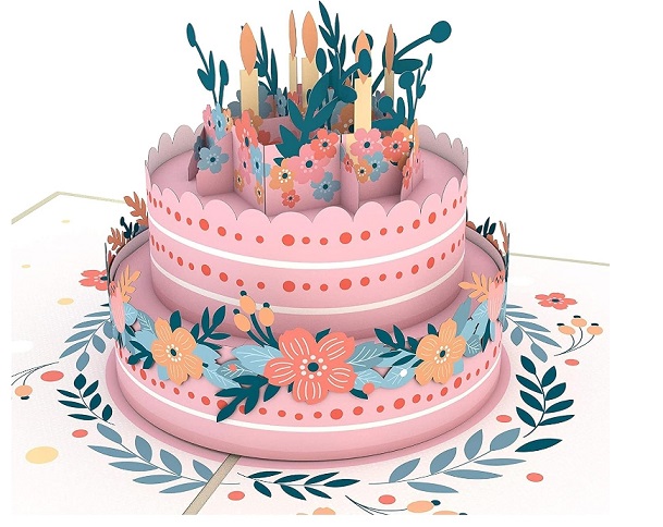 3D Happy Birthday Pop-Up Birthday Cake Greeting Card