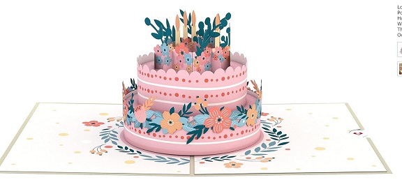 3D Happy Birthday Pop-Up Birthday Cake Greeting Card