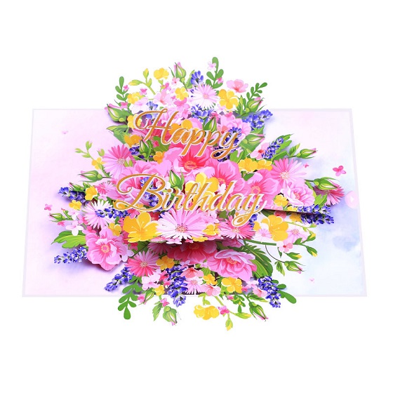 3D pop up Flower Birthday Greeting Cards for Grandma Grandpa Friends