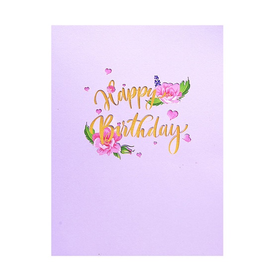 3D pop up Flower Birthday Greeting Cards for Grandma Grandpa Friends