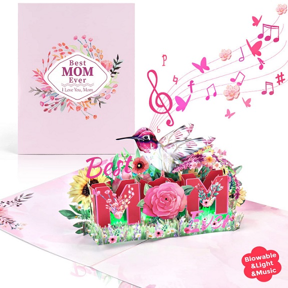 Thank You Mom Greeting Cards with Envelopes,Mother's Day Flowers Gift for Wife Daughter Sister Grandma son
