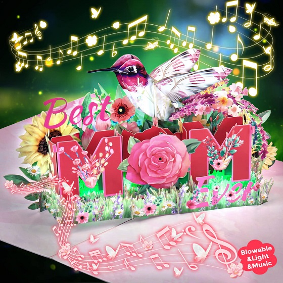 Thank You Mom Greeting Cards with Envelopes,Mother's Day Flowers Gift for Wife Daughter Sister Grandma son