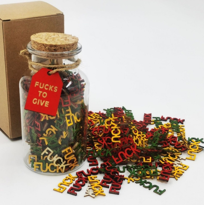 Jar of Fucks Gift 7 oz Fucks to Give Gag cu cutie de cadou Fuck Wooden Decuped Letter Piese