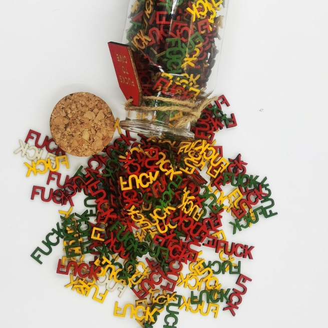 Jar of Fucks Gift 7 oz Fucks to Give Gag cu cutie de cadou Fuck Wooden Decuped Letter Piese