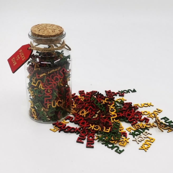 Jar of Fucks Gift 7 oz Fucks to Give Gag cu cutie de cadou Fuck Wooden Decuped Letter Piese