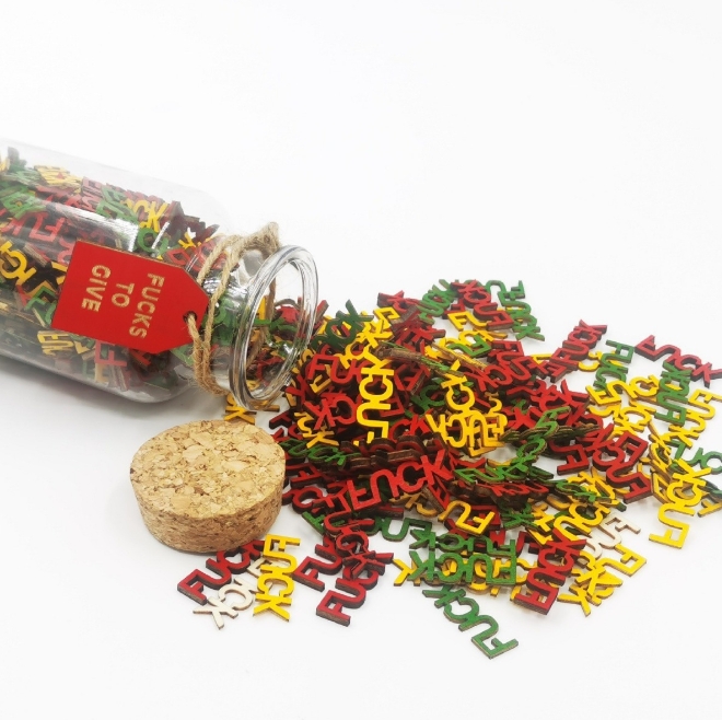 Jar of Fucks Gift 7 oz Fucks to Give Gag cu cutie de cadou Fuck Wooden Decuped Letter Piese