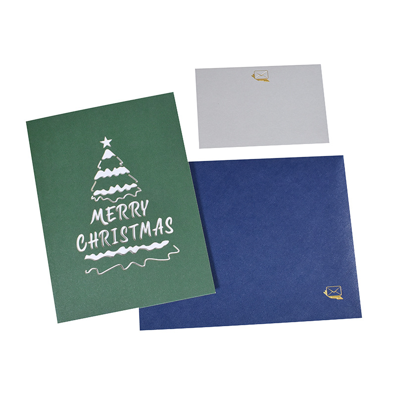 Celebrate Christmas 3D Greeting Card Holiday Wishes Handmade Paper Sculpture Gift Card Flying Deer Forest
