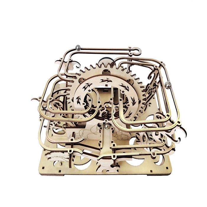 3D puzzle Solar energy mechanical track ball rolling wooden simulation ornaments hand-assembled dynamic model wooden three-dimensional