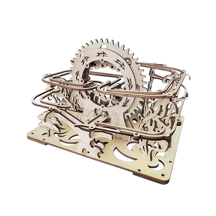 3D puzzle Solar energy mechanical track ball rolling wooden simulation ornaments hand-assembled dynamic model wooden three-dimensional