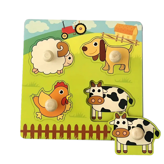 Animal Patterns Jigsaw with Handles wooden craft