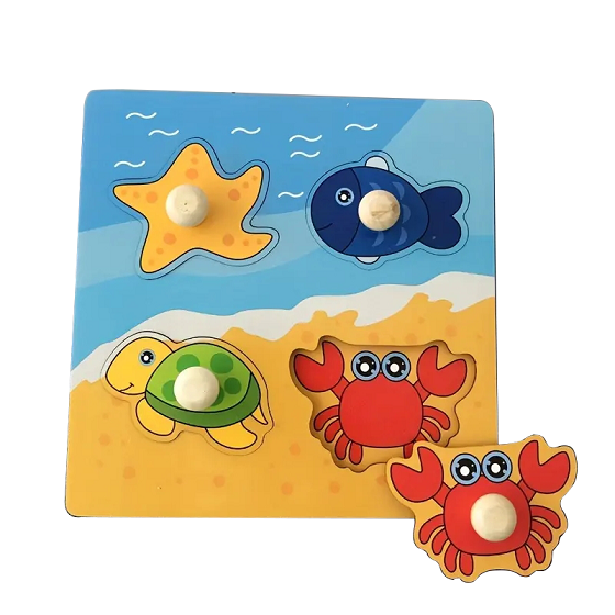 Animal Patterns Jigsaw with Handles wooden craft