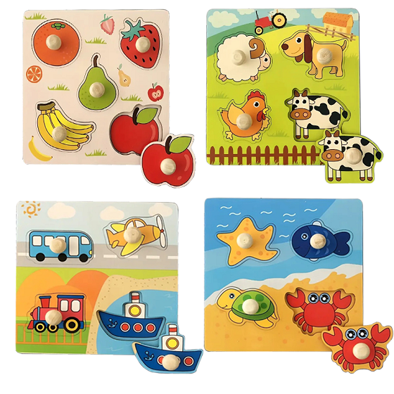 Animal Patterns Jigsaw with Handles wooden craft