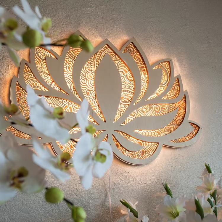 Wooden Mandala Hanging Light
