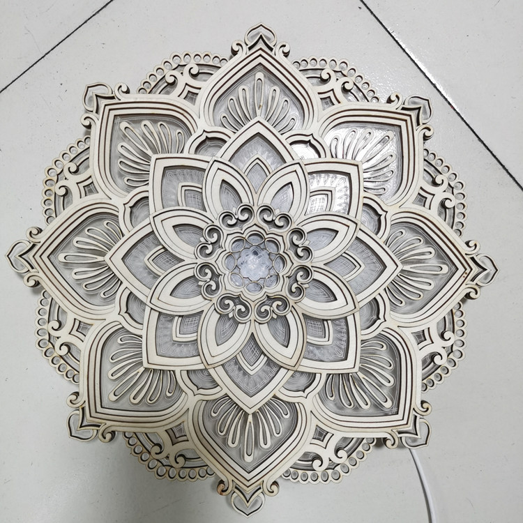 Mandala wooden light