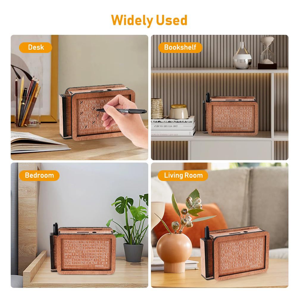 Piggy bank wooden box for cash Saver