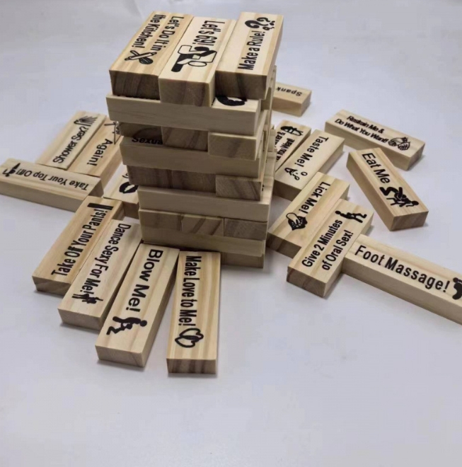 New arrival Block Tower Jenga Game Couples Dating Block Tower Jenga Game Wooden