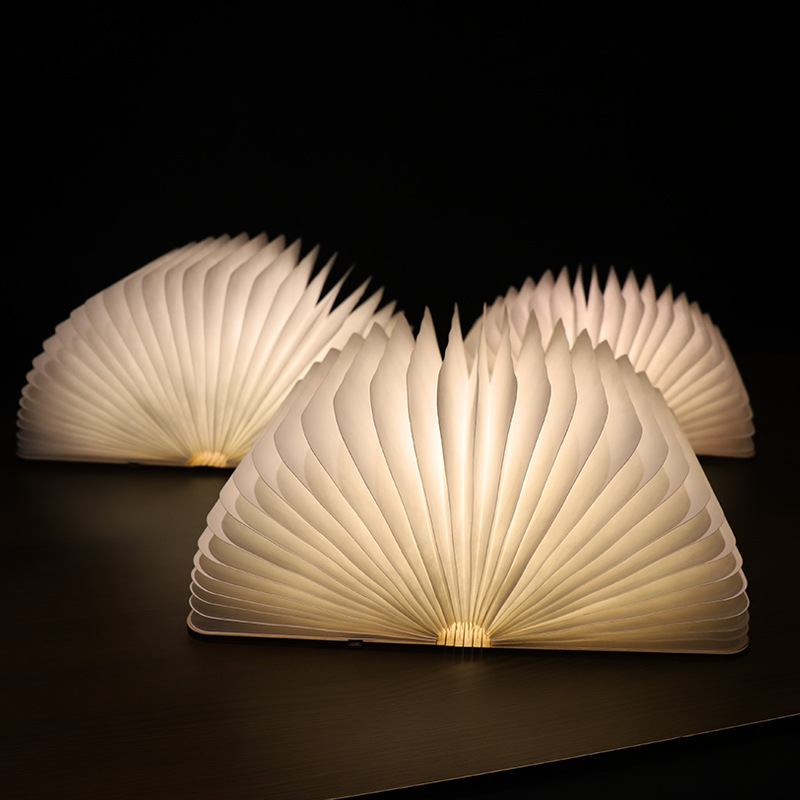 Creative Folding Book Lamps Wooden Night Lights