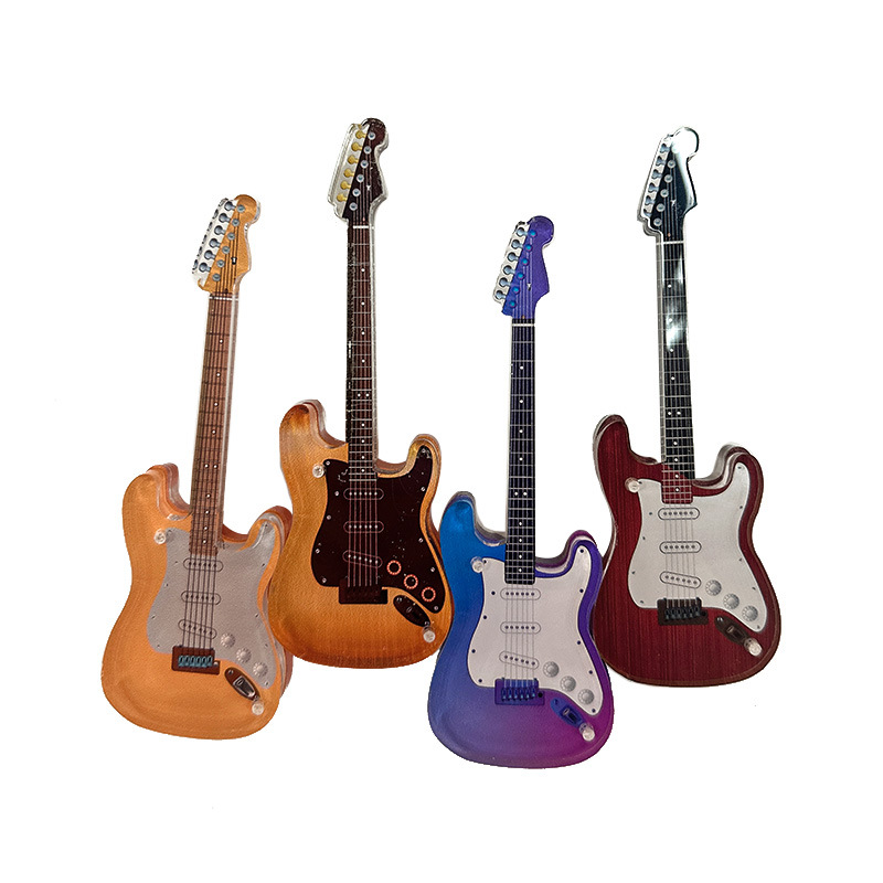 Acrylic electric guitar anti-fidelity miniature guitar model small ornaments dollhouse scene shooting musical instruments