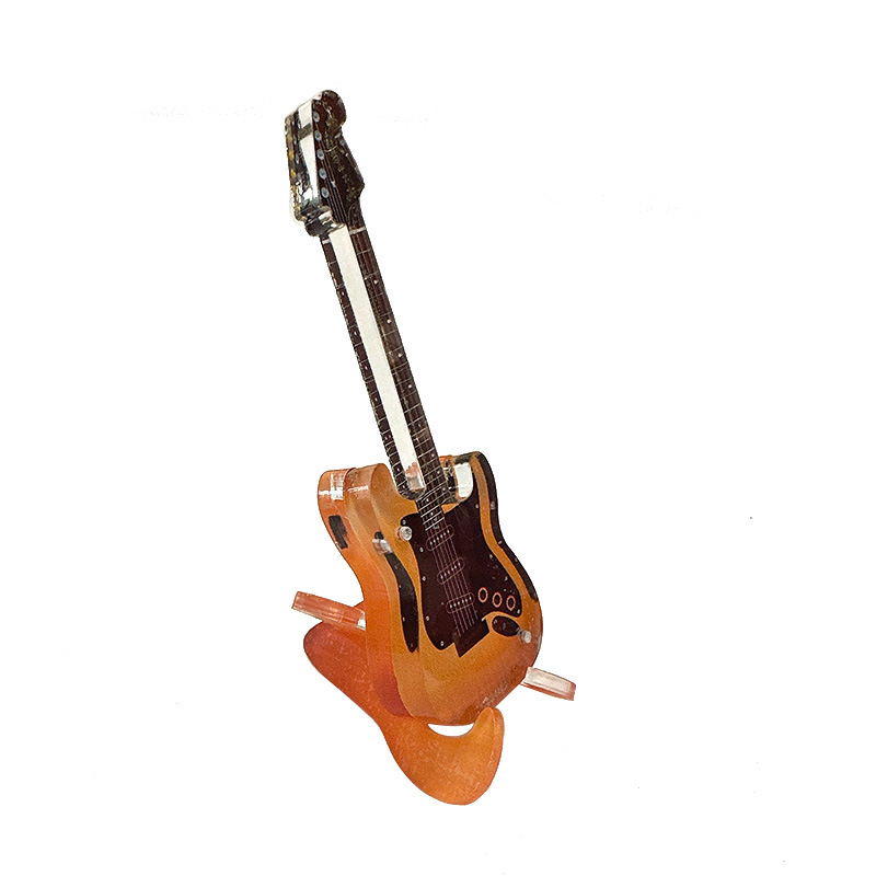 Acrylic electric guitar anti-fidelity miniature guitar model small ornaments dollhouse scene shooting musical instruments