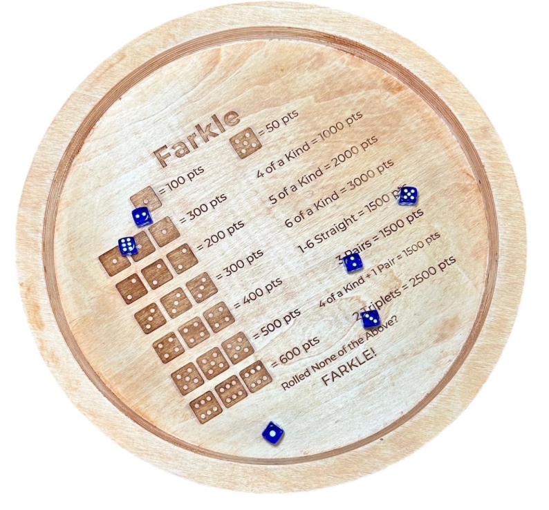 Farkle Dice Tray Wooden Dice Tray for Farkle Classic Dice Game