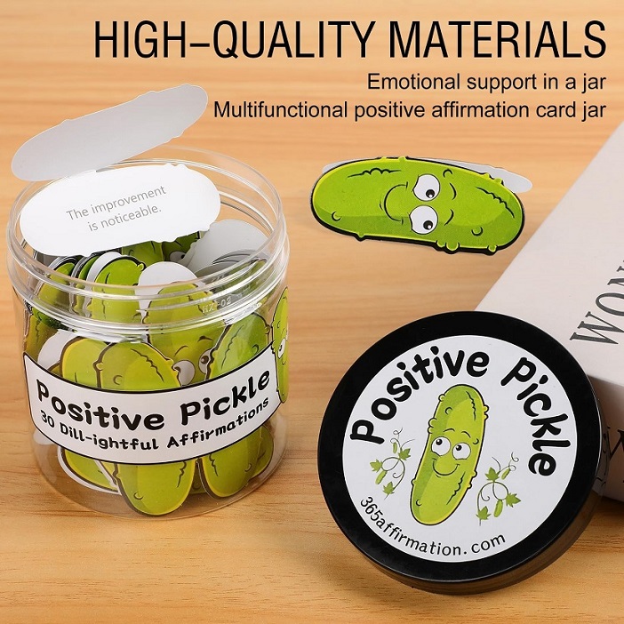 Emotional Support Affirmation Positive Pickle Cards in Jar Emotional Support Affirmation Positive Pickle Cards in Jar