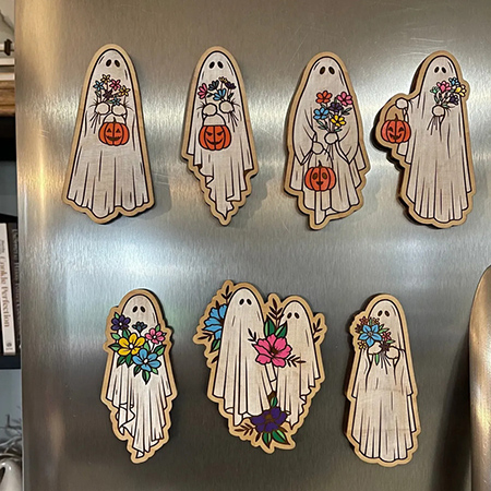 Spooky Kitchen Charm: Handcrafted Halloween Pumpkin Skull Ghost Fridge Magnets Spooky Kitchen Charm: Handcrafted Halloween Pumpkin Skull Ghost Fridge Magnets