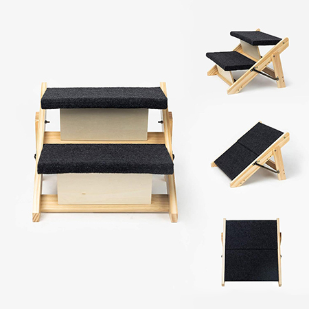 Pfoten und Perfektion: Handgefertigte Haustiertreppen aus Holz von Gumowood Crafts