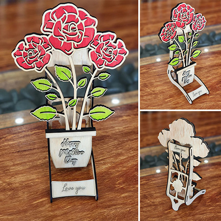 Vynikající dřevěné rostliny v květináčích - ručně vyrobené botanické umění od Gumowoodcrafts