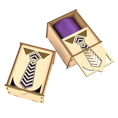 Listin að búa til úr tré úr hágæða bindisboxum fyrir feðradaginn