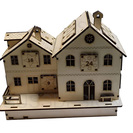 Exquisite Wooden Advent Calendar House – Custom Christmas Countdown Decor