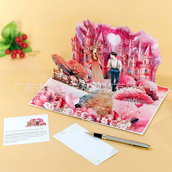 Artisan-Crafted Valentine's Day Cards: 3D Wooden Love Tokens for Couples