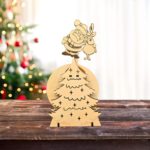 Custom Wooden Swinging Santa Claus Ornaments: Handcrafted Christmas Window Decor